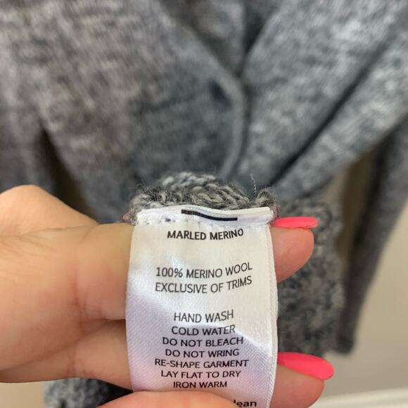 Horny Toad Marvelous Long Merino Wool Gray Long Sleeve Cardigan - Picture 4 of 6